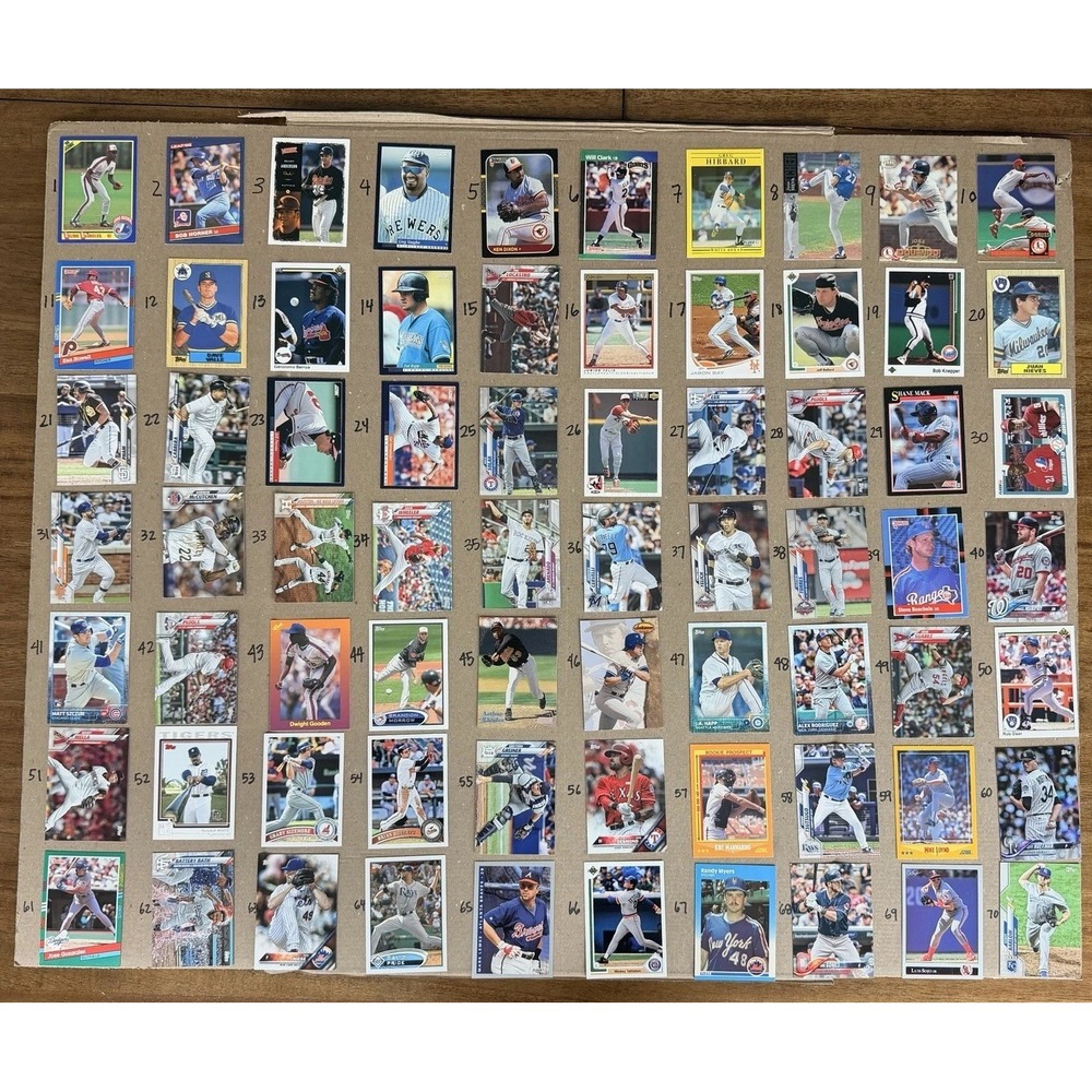 70 Card Baseball Card Lot MLB Stars & Players Vintage Collection Mixed Cards